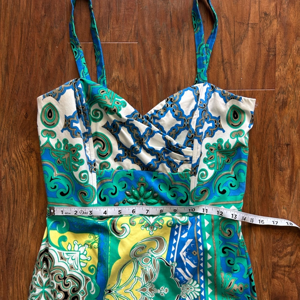 Multicolored Paisley Print Mini Dress Women’s Size Medium Hale Bob - Picture 4 of 15